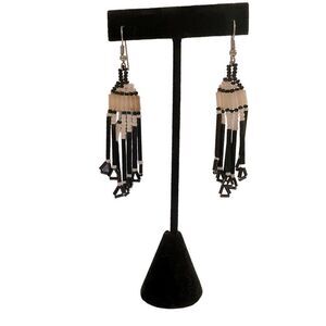 Vintage Handmade Native American Glass Bead Hook Earrings